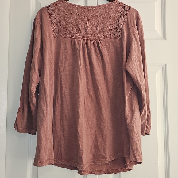 Cynthia Rowley Women's Dusty Rose 3/4 Sleeve Plus Size Tunic Top NWT 2x & 3x - Picture 8 of 13